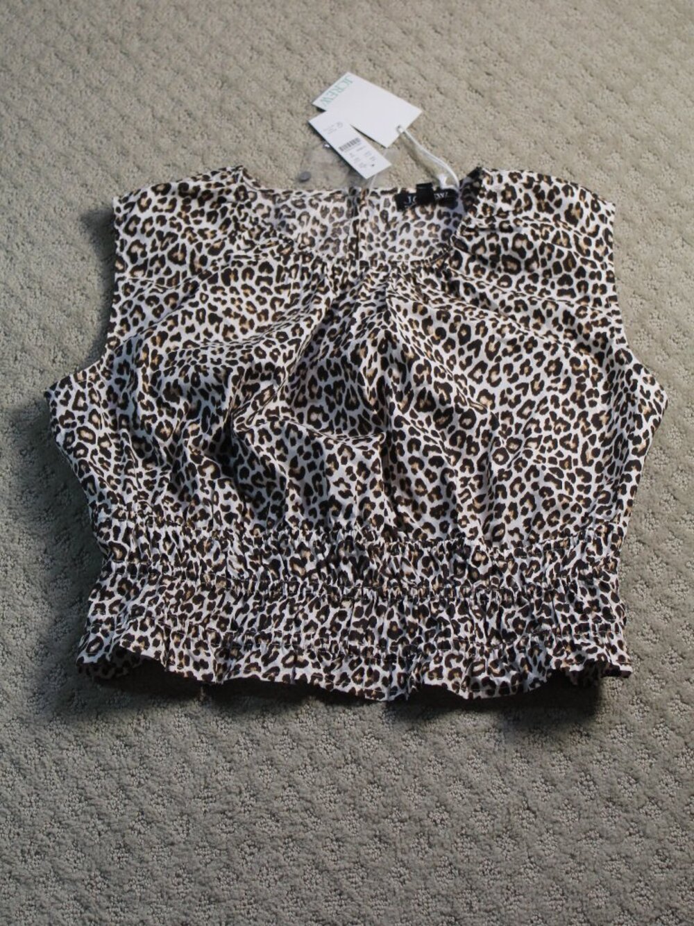 NWT J. Crew Size M Leopard Print 100% Cotton Sleeveless Top